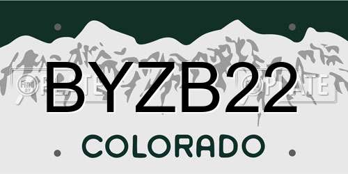 BYZB22 Colorado License Plate