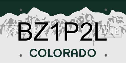 BZ1P2L Colorado License Plate