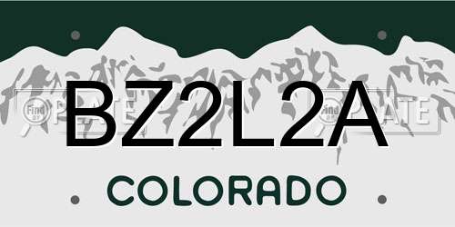 BZ2L2A Colorado License Plate
