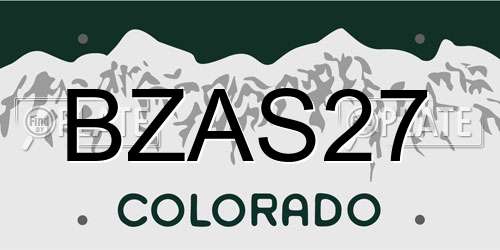 BZAS27 Colorado License Plate