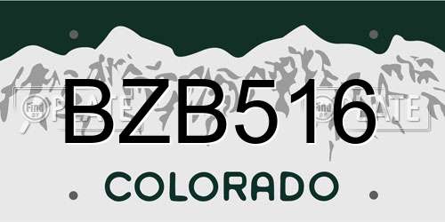 BZB516 Colorado License Plate