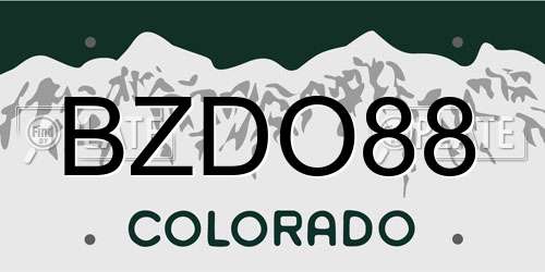 BZDO88 Colorado License Plate