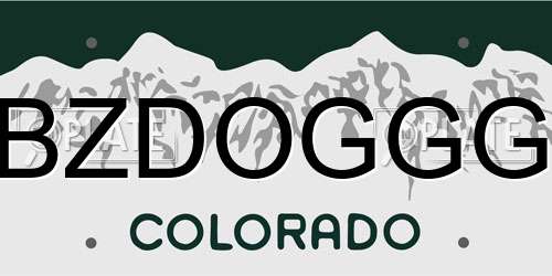 BZDOGGG Colorado License Plate