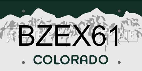 BZEX61 Colorado License Plate