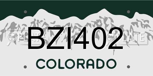 BZI402 Colorado License Plate