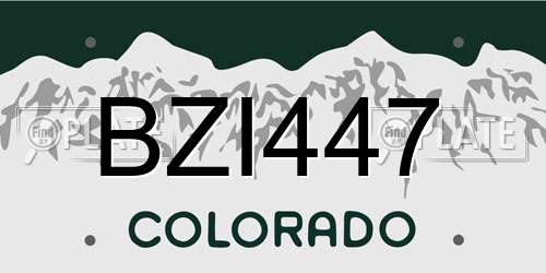 BZI447 Colorado License Plate