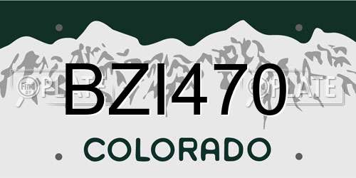BZI470 Colorado License Plate