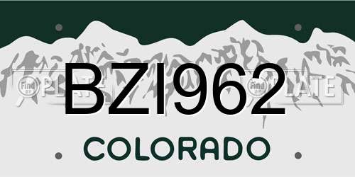 BZI962 Colorado License Plate