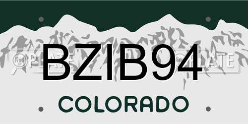 BZIB94 Colorado License Plate