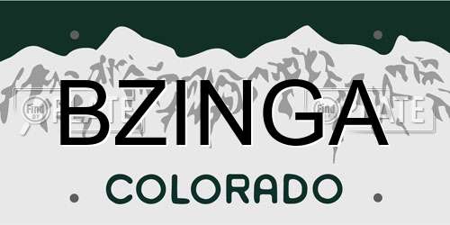 BZINGA Colorado License Plate