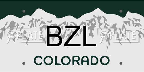 BZL Colorado License Plate