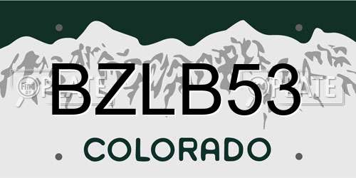 BZLB53 Colorado License Plate