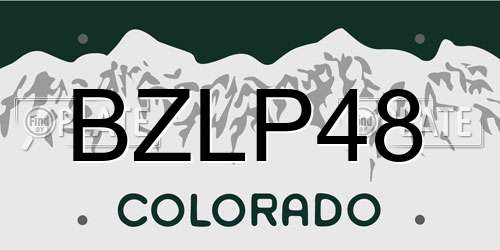 BZLP48 Colorado License Plate