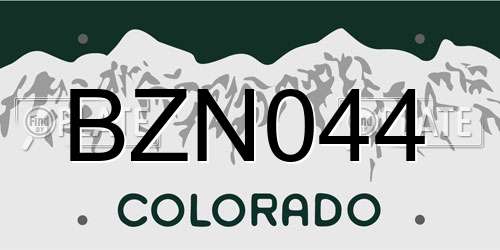 BZN044 Colorado License Plate