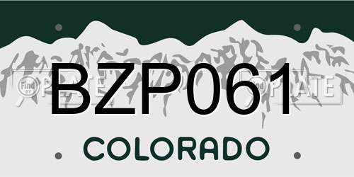 BZP061 Colorado License Plate