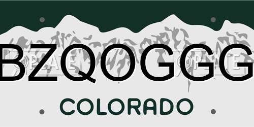 BZQOGGG Colorado License Plate