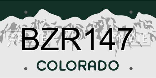 BZR147 Colorado License Plate