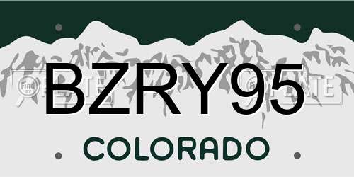 BZRY95 Colorado License Plate