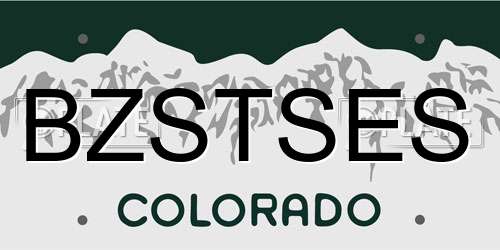 BZSTSES Colorado License Plate