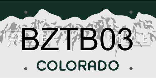 BZTB03 Colorado License Plate