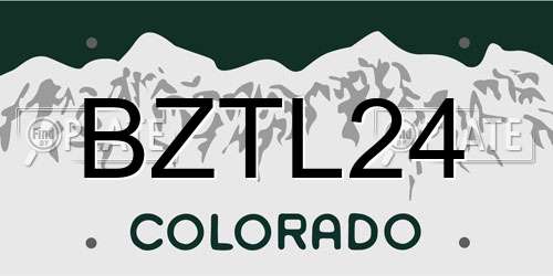 BZTL24 Colorado License Plate