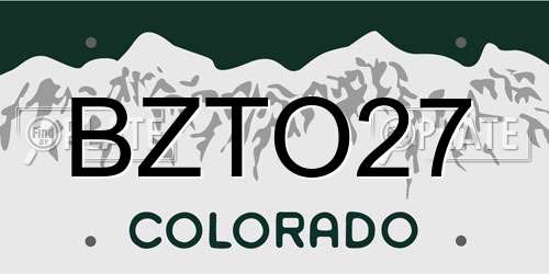 BZTO27 Colorado License Plate