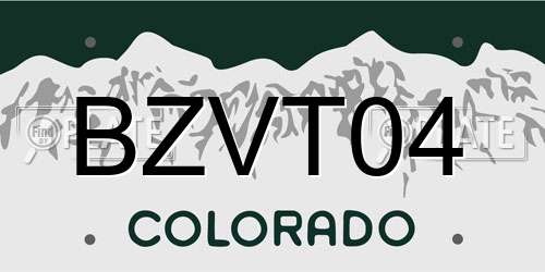 BZVT04 Colorado License Plate
