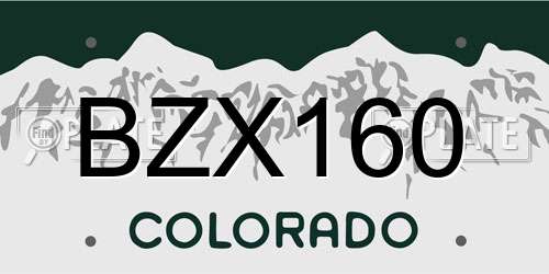 BZX160 Colorado License Plate