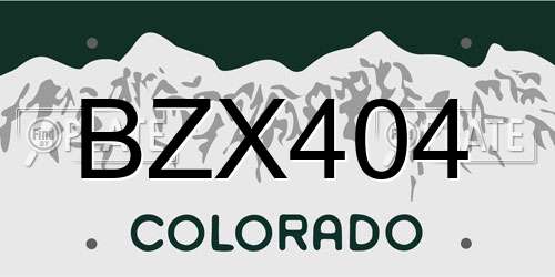 BZX404 Colorado License Plate