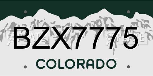 BZX7775 Colorado License Plate