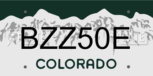BZZ50E Colorado License Plate
