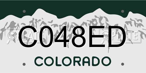 C048ED Colorado License Plate