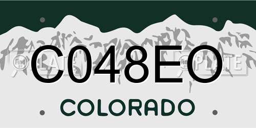 C048EO Colorado License Plate