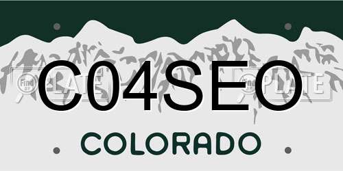 C04SEO Colorado License Plate