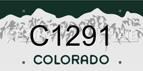 C1291 Colorado License Plate