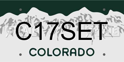 C17SET Colorado License Plate