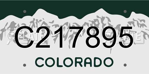 C217895 Colorado License Plate