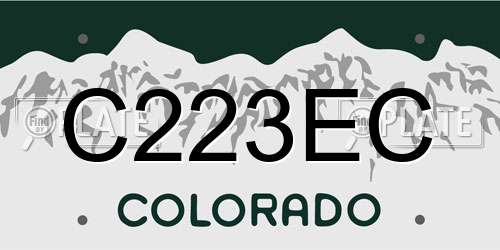 C223EC Colorado License Plate