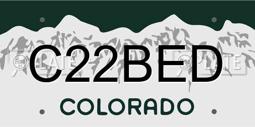 C22BED Colorado License Plate
