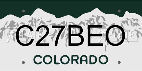 C27BEO Colorado License Plate
