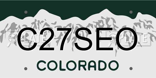 C27SEO Colorado License Plate