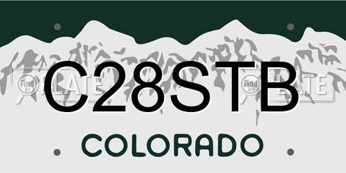 C28STB Colorado License Plate
