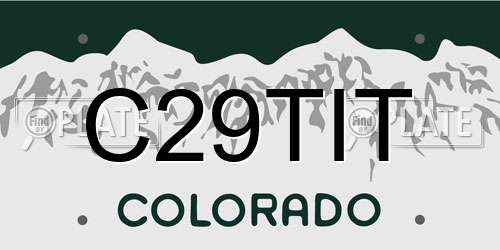 C29TIT Colorado License Plate