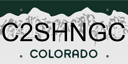 C2SHNGC Colorado License Plate
