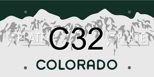 C32 Colorado License Plate