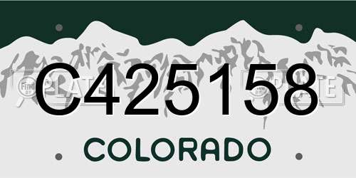 C425158 Colorado License Plate