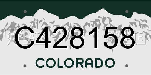 C428158 Colorado License Plate