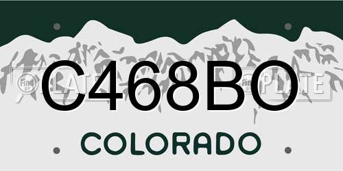 C468BO Colorado License Plate
