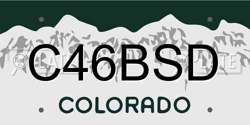 C46BSD Colorado License Plate