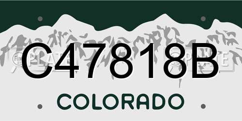 C47818B Colorado License Plate